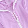 Hoanselay Kids Toddler Little Girl Swim Cover Up Towel Terry Swimsuit Wraps Zip Up Bathing Suit Robe Pool Beach Coverup (Purple Long, 5-6T) view 2