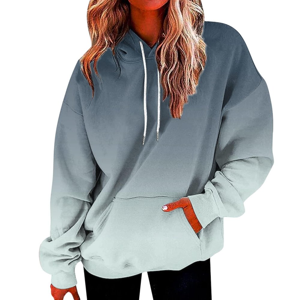 SHAOBGE Girls Hoodie Drawstring Long Sleeve Womens Pullover Fall Baggy Womens Sweatshirt Winter Tie Dye Gradient Graphic Trendy Clothes For Teen Girls