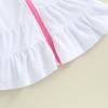 Hoanselay Kids Toddler Little Girl Swim Cover Up Towel Terry Swimsuit Wraps Zip Up Bathing Suit Robe Pool Beach Coverup (White Long, 3-4T) view 2