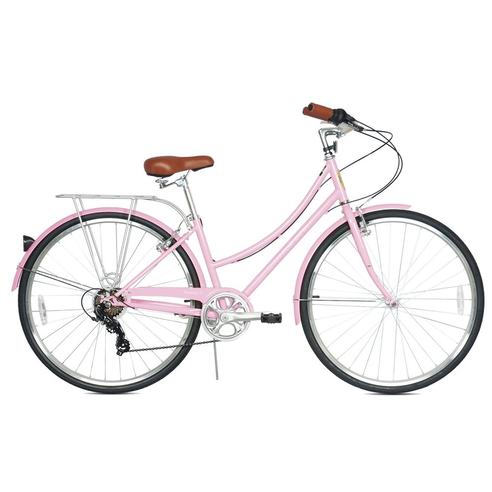 MICARGI 7-Speed Urban City Bike 26-Inch Bicycle for Adults Hi-Ten Steel Frame Cruiser Beach Bike for Men and Women