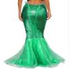Hansber Women's Halloween Costume 3D Print Mermaid Leggings Fish Scale Compression Pants Cosplay Trousers Clubwear GreenA Small view 2