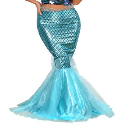 Hansber Women's Halloween Costume 3D Print Mermaid Leggings Fish Scale Compression Pants Cosplay Trousers Clubwear BlueA X-Large