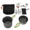 Glomora Camping Cookware Set, Multifunctional Outdoor Portable Pot with Foldable Spoon and Fork, Corrosion Resistant, Ideal for Picnics and Cooking Stove view 2