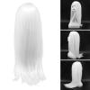 Long White Straight Wigs, Platinum Blonde Wig Synthetic Long Straight Anime Cosplay Costume Straight Sleek Long Full Synthetic Wigs for Women Fit view 1