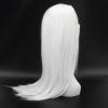 Long White Straight Wigs, Platinum Blonde Wig Synthetic Long Straight Anime Cosplay Costume Straight Sleek Long Full Synthetic Wigs for Women Fit view 4