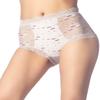 iB-iP Women's Sheer Lace Trim See Through Transparent Mesh High Waisted Hipster Panties, Size: 4, Off White view 3
