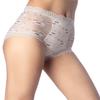 iB-iP Women's Sheer Lace Trim See Through Transparent Mesh High Waisted Hipster Panties, Size: 4, Off White view 4