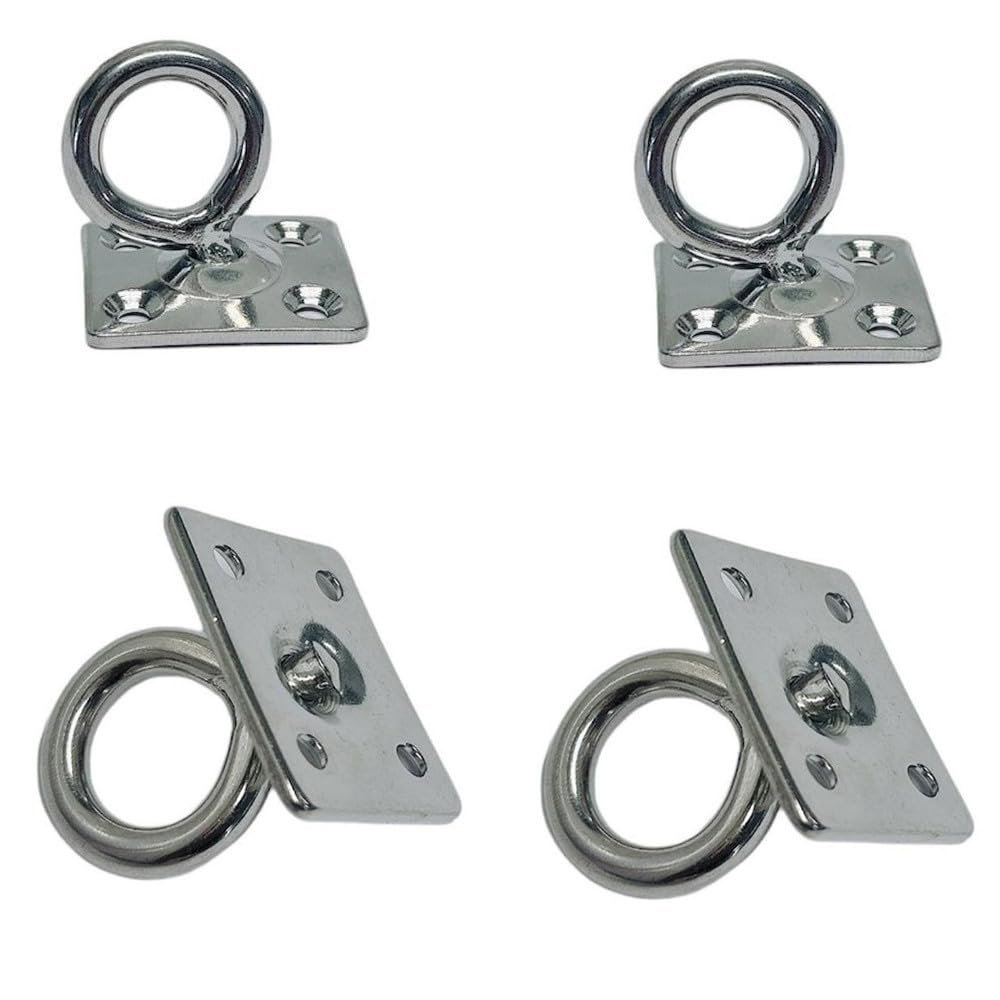 Boat Deck Stainless Steel 5/16" Square Pad Swivel Eye Rigging Lift | Pack 4 |