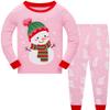 Popshion Little Boys Girls Christmas Pajamas for Toddler Clothes Set Snowman Sleepwear Long Sleeve 100% Cotton 2 Piece Kids Pjs 8t view 1