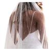 ELAWBTY 1 Tier Pearl Fingertip Length Wedding Bridal Veil With Metal Comb Ivory F55 view 1