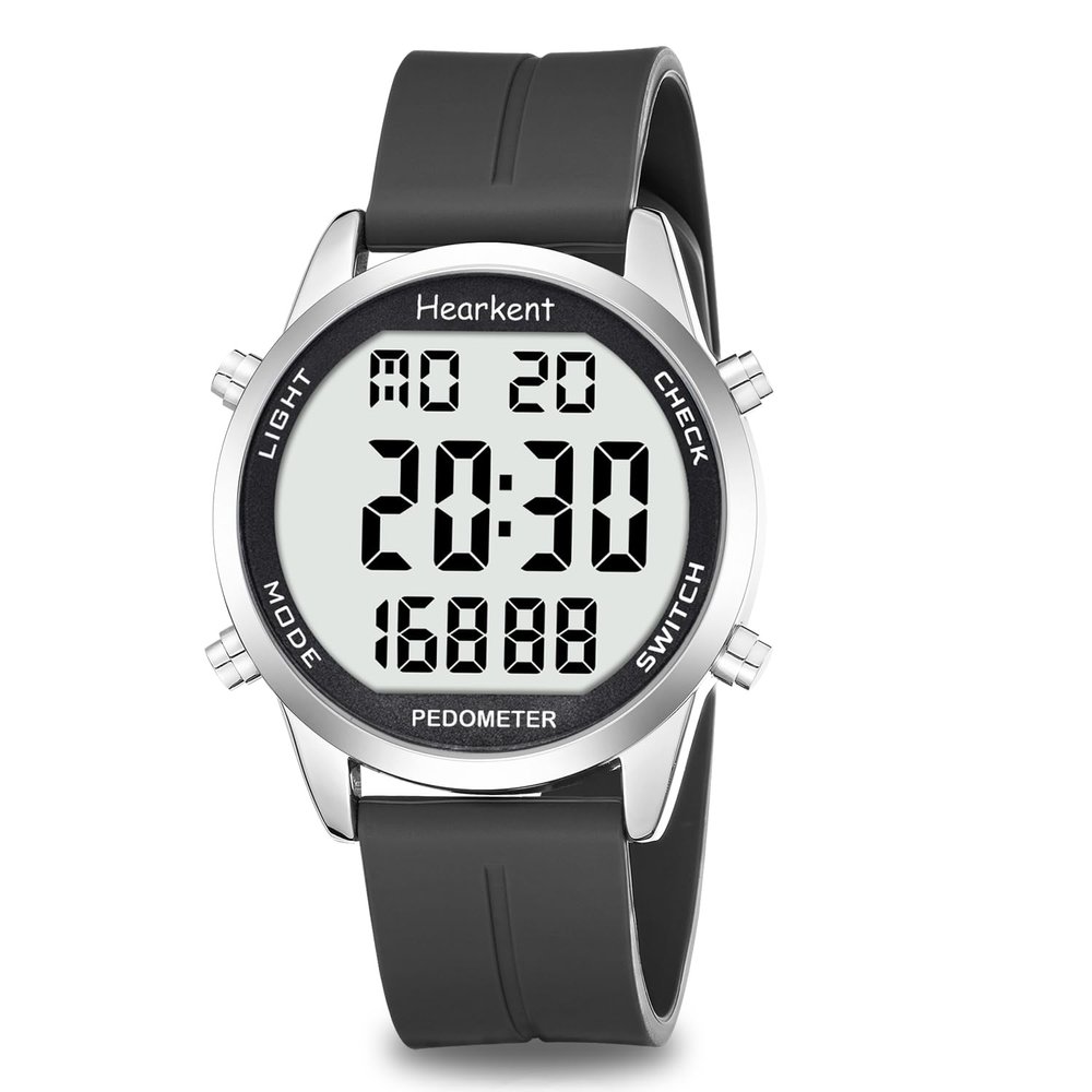 Hearkent Pedometer Watch for Walking for Senior No App Required with Steps Calories Counter and LCD Large Numbers