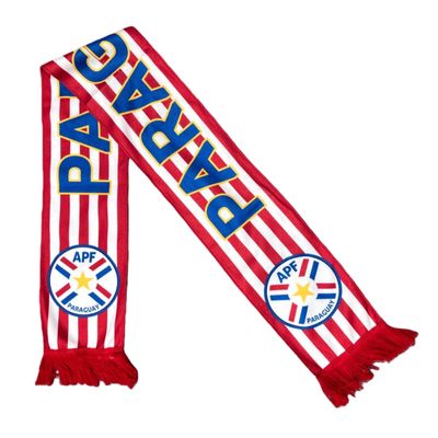 2-pack Of Soccer National Team Scarves,Soccer Fans Souvenir Double Side Logo Print Scarf,World Top 40 National Team Scarf(Paraguay)