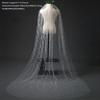 ELAWBTY 1 Tier Pearl Fingertip Length Wedding Bridal Veil With Metal Comb White F55 view 3