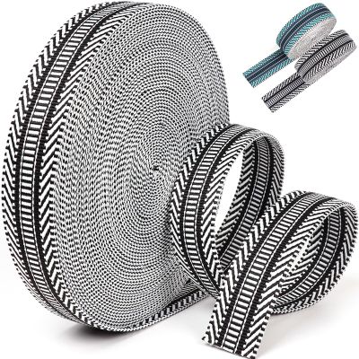 PECMER 21 Yards Black Jacquard Cotton Webbing-Nylon Webbing 1.5 inch-Straps Seat Belt Ribbon Polyester Webbing for Crafts Pet Collars Leash Backpack Strap Belt -38mm 1 1/2 inch