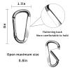 XIECHANEE Large Carabiner D Ring Clip 3", 12PCS Silver Aluminum Caribeaner Keychain, Spring Snap Hook for Keychain Clip view 2