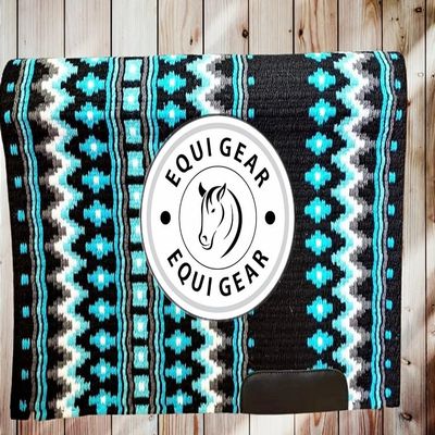 EQUIGEAR Horse Western Ranch Saddle pad/New Zealand Wool Western Saddle Blanket Top Wool Pad Sensor Flex (Customization Available) B9 (34x36)