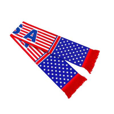 2-pack Of Soccer National Team Scarves,Soccer Fans Souvenir Double Side Logo Print Scarf,World Top 40 National Team Scarf(United States)