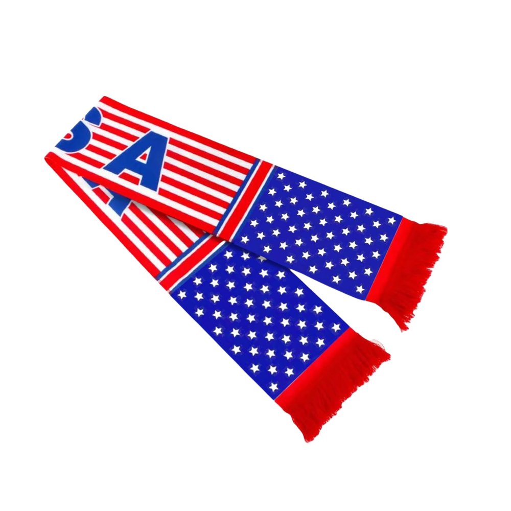2-pack Of Soccer National Team Scarves,Soccer Fans Souvenir Double Side Logo Print Scarf,World Top 40 National Team Scarf(United States)