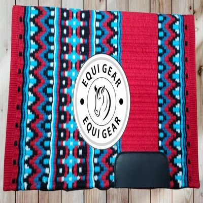 EQUIGEAR Horse Western Show Saddle pad/New Zealand Wool Western Saddle Blanket Top Wool Pad Sensor Flex (Customization Available) B11 (34x42)