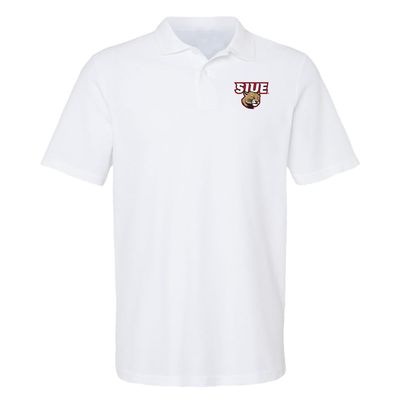 Campus Lab Southern Illinois University Edwardsville Primary Logo Men's Adult 100% Cotton Knit Polo Shirt, White, 3X-Large