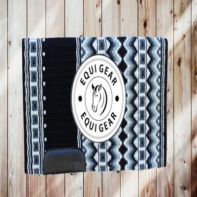 EQUIGEAR Horse Western Show Saddle pad/New Zealand Wool Western Saddle Blanket Top Wool Pad Sensor Flex (Customization Available) B10 (34x32)