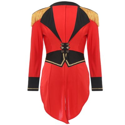 YOOJOO Ringmaster Costume Women Velvet Circus Show Lion Tamer Tailcoat Jacket Adult Halloween Costumes D1870Red Large