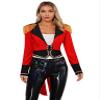 YOOJOO Ringmaster Costume Women Velvet Circus Show Lion Tamer Tailcoat Jacket Adult Halloween Costumes D1870Red Large view 3