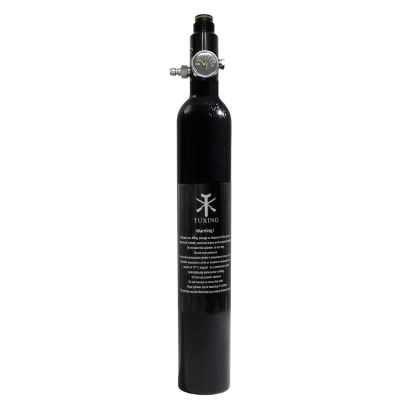 TUXING 0.38L Aluminum Paintball Air Tank, High Pressure Air Tank 23Ci Capacity, Diving Cylinder High Pressure Air Bottle for Paintball 5/8-18UNF,with Regulator (Inlet 4500psi, Outlet 2200psi)