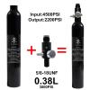 TUXING 0.38L Aluminum Paintball Air Tank, High Pressure Air Tank 23Ci Capacity, Diving Cylinder High Pressure Air Bottle for Paintball 5/8-18UNF,with Regulator (Inlet 4500psi, Outlet 2200psi) view 2
