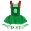 QinCiao Kids Girls Sequined Faux Fur Ballet Leotard Tutu Dress Christmas Figure Ice Skating Holiday Dance Dress Green 6 Years view 3