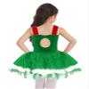 QinCiao Kids Girls Sequined Faux Fur Ballet Leotard Tutu Dress Christmas Figure Ice Skating Holiday Dance Dress Green 6 Years view 4