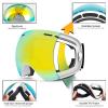 Ski Goggles,OTG Anti-Fog Snowboard Skate Snowmoblie Interchangeable Double Layer Spherical Lens Frameless Snow Goggles Men Women JULI BNCMatte White Frame+ 13.5% Gold Len view 4
