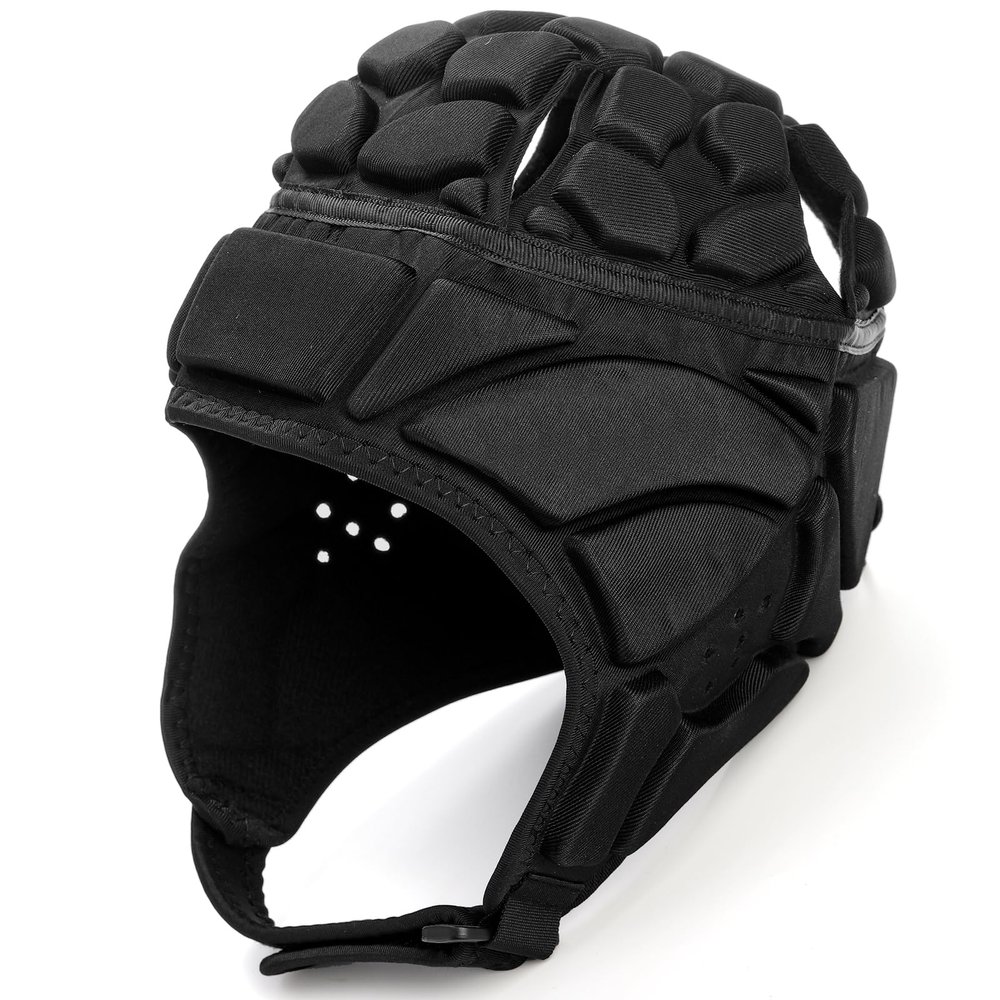ZENFUN Rugby Helmet Shell, Soft Padded Headgear for Soccer, Protective Football Headguards for Youth, Scrum Cap for Kids, Medium Size