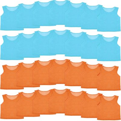 Pasimy 36 Pcs Pennies for Youth Sports Soccer Practice Jersey Kids Basketball Adult Football Hockey Pinnies Scrimmage Jerseys(Blue, Orange)