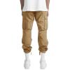 WZIKAI Mens Cargo Pants Casual Joggers Hiking Pants Loose Straight Athletic Workout Sweatpants with Pockets Khaki L view 4