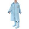 Toddler Solid Raincoat Boys Girls Rain Poncho Lightweight Waterpoof Kids Rain Jacket Children (zz-Blue, 8-9 Years) view 1