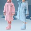 Toddler Solid Raincoat Boys Girls Rain Poncho Lightweight Waterpoof Kids Rain Jacket Children (zz-Blue, 8-9 Years) view 3