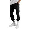 WZIKAI Mens Cargo Pants Casual Joggers Hiking Pants Loose Straight Athletic Workout Sweatpants with Pockets Black L view 2