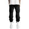 WZIKAI Mens Cargo Pants Casual Joggers Hiking Pants Loose Straight Athletic Workout Sweatpants with Pockets Black L view 4