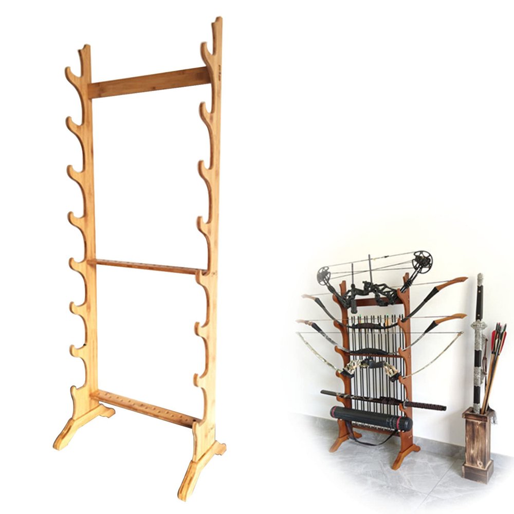 Vertical Display Stand Sword Hanger, Multilayer Floor Standing Sword Rack, 6-12 Layer Weapon Racks Martial Arts Sword Stands, Holder for Storing Various Swords and Long Weapons