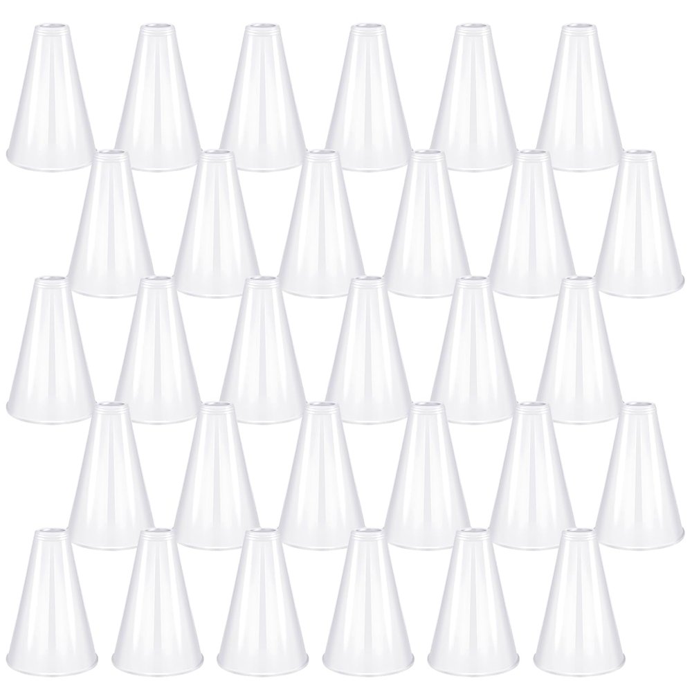 30 Pcs Cheer Megaphone for Party White Plastic Megaphone DIY Accessory for School Outdoor Activities Party Favors Sports Match Game (30 Pcs, White)