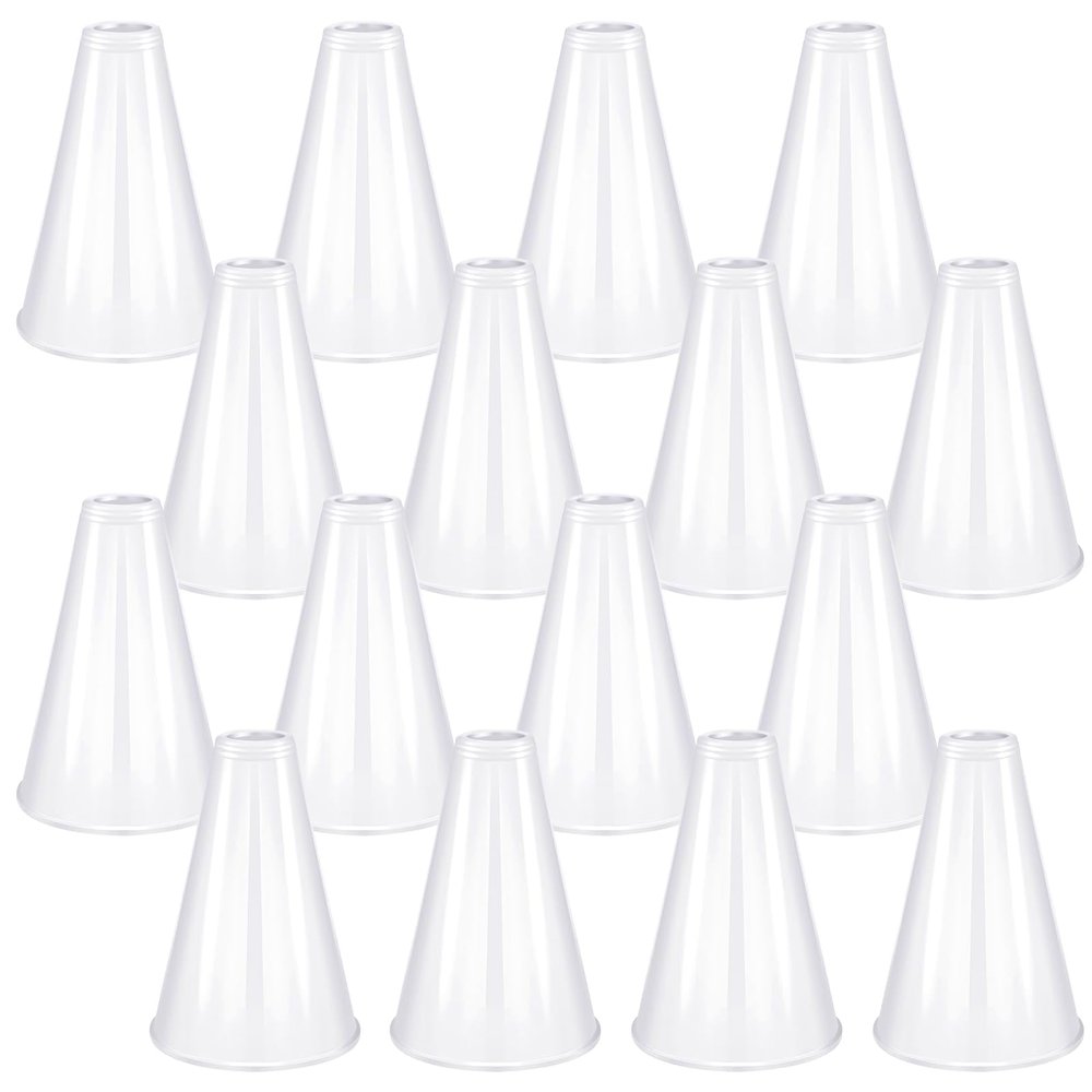 16 Pcs Cheer Megaphone for Party White Plastic Megaphone DIY Accessory for School Outdoor Activities Party Favors Sports Match Game (16, White)