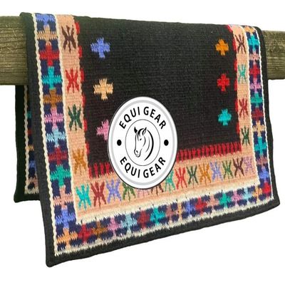 EQUIGEAR Horse Western Ranch Saddle pad/New Zealand Wool Western Saddle Blanket Top Wool Pad Sensor Flex (Customization Available) B17 (34x36)