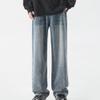 Mens Straight Jeans Wide Leg Baggy Loose Fit Denim Pants Y2K Vintage Casual Long Trousers (XX-Large,Retro Blue 2) view 3