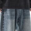 Mens Straight Jeans Wide Leg Baggy Loose Fit Denim Pants Y2K Vintage Casual Long Trousers (XX-Large,Retro Blue 2) view 4