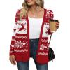 LILBETTER Womens Casual Lightweight Long Sleeve Open Front Cardigan Sweaters with Pockets(F Christmas Red,Large) view 1