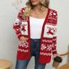 LILBETTER Womens Casual Lightweight Long Sleeve Open Front Cardigan Sweaters with Pockets(F Christmas Red,Large) view 2