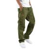 WZIKAI Mens Cargo Pants Casual Joggers Hiking Pants Loose Straight Athletic Workout Sweatpants with Pockets Army Green S view 1