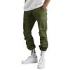 WZIKAI Mens Cargo Pants Casual Joggers Hiking Pants Loose Straight Athletic Workout Sweatpants with Pockets Army Green S view 2
