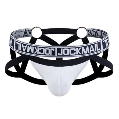 Mens Mesh Jockstrap Breathable Athletic Supporters Mens Thongs Jock Strap Male Underpants (Medium, 252white)